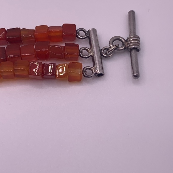 Silpada Extremely Rare Sterling & Carnelian Multi-Bead Unique Toggle Bracelet - Picture 7 of 17